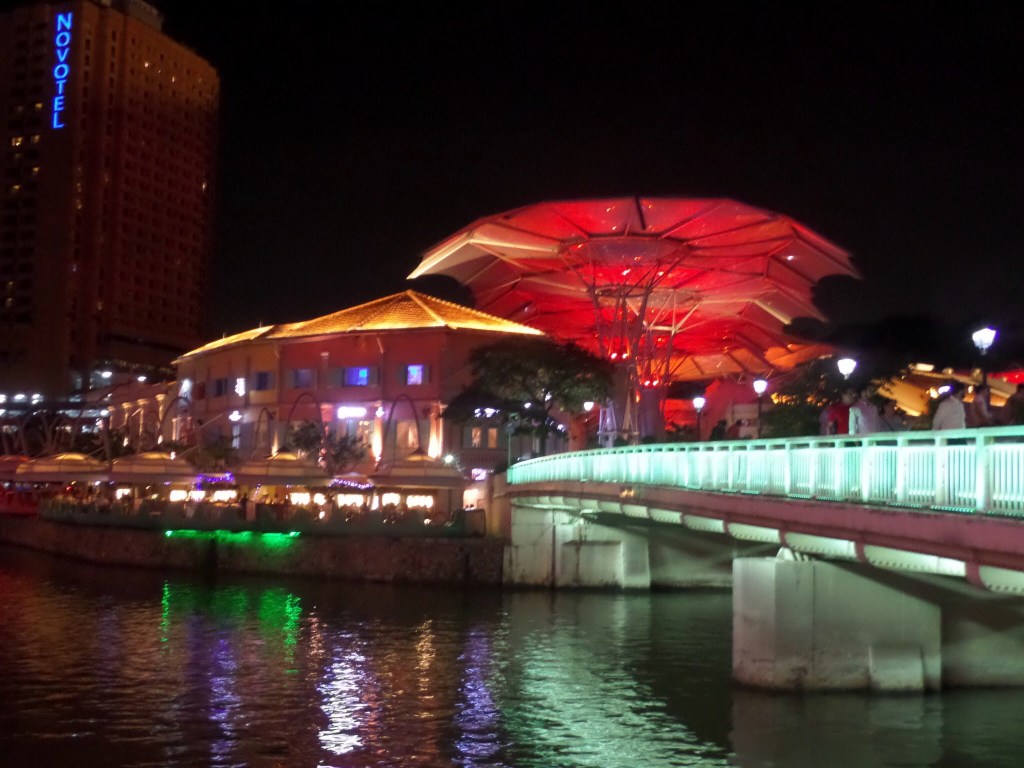 Clarke Quay waterfront at night