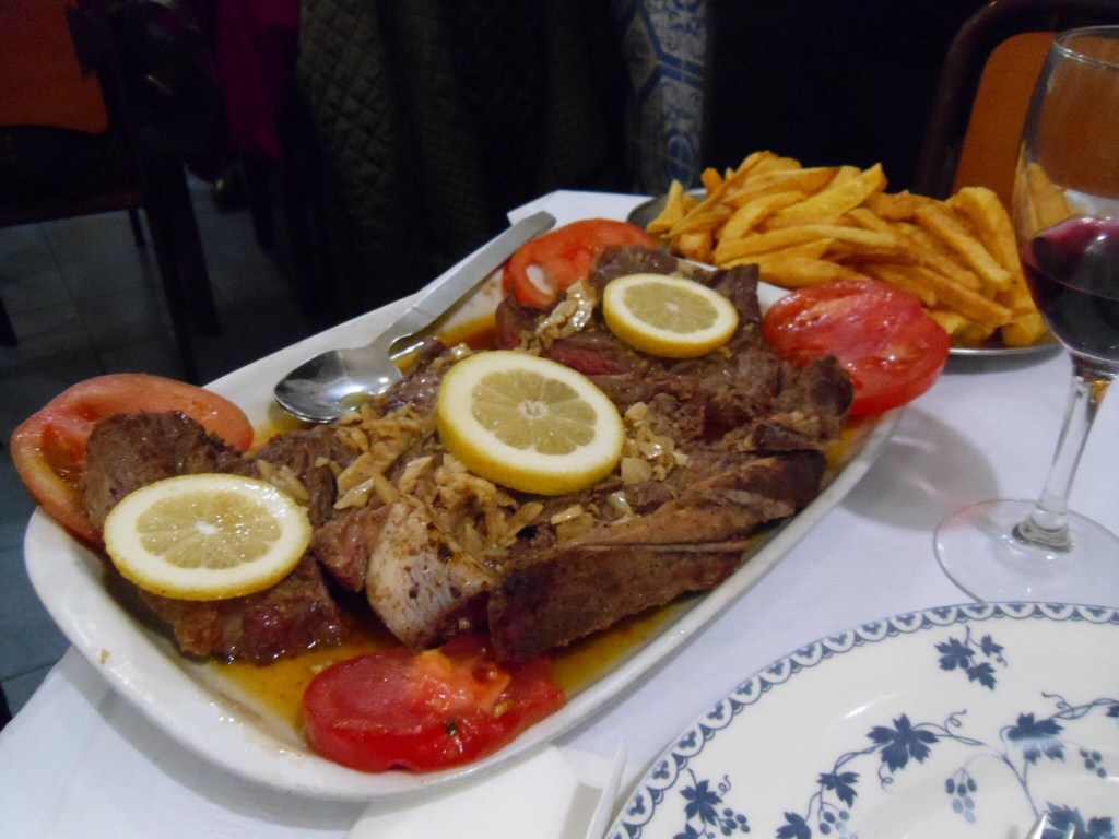 Typical Portuguese restaurant meal