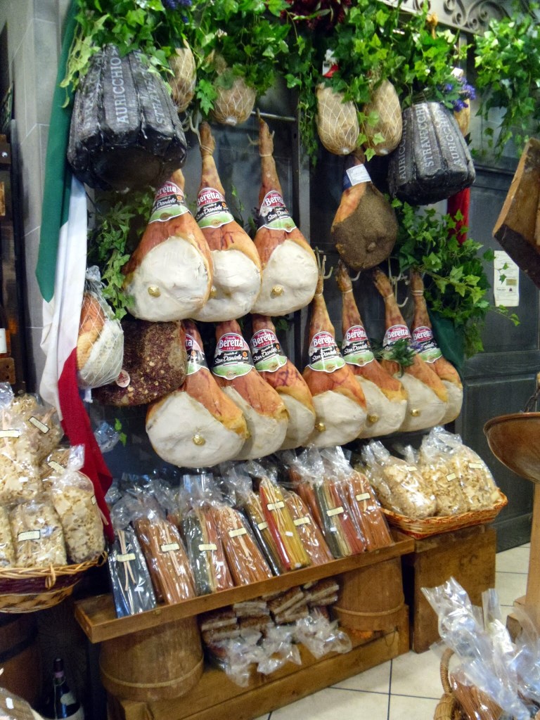 Italian hams, Florence market 