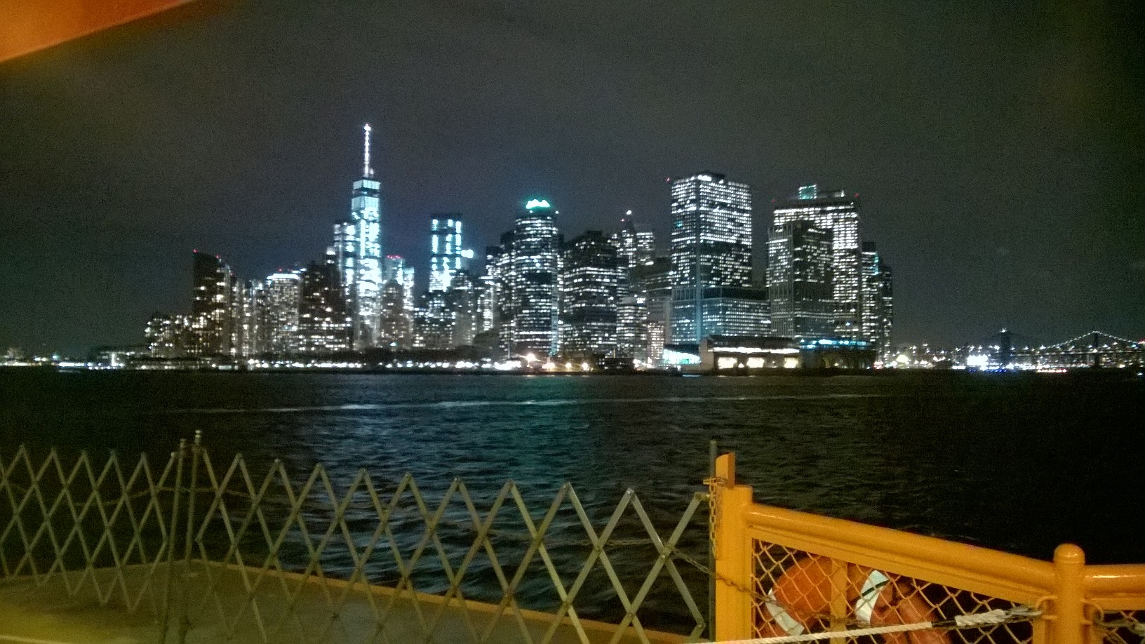 Night view from the Staten Island Ferry