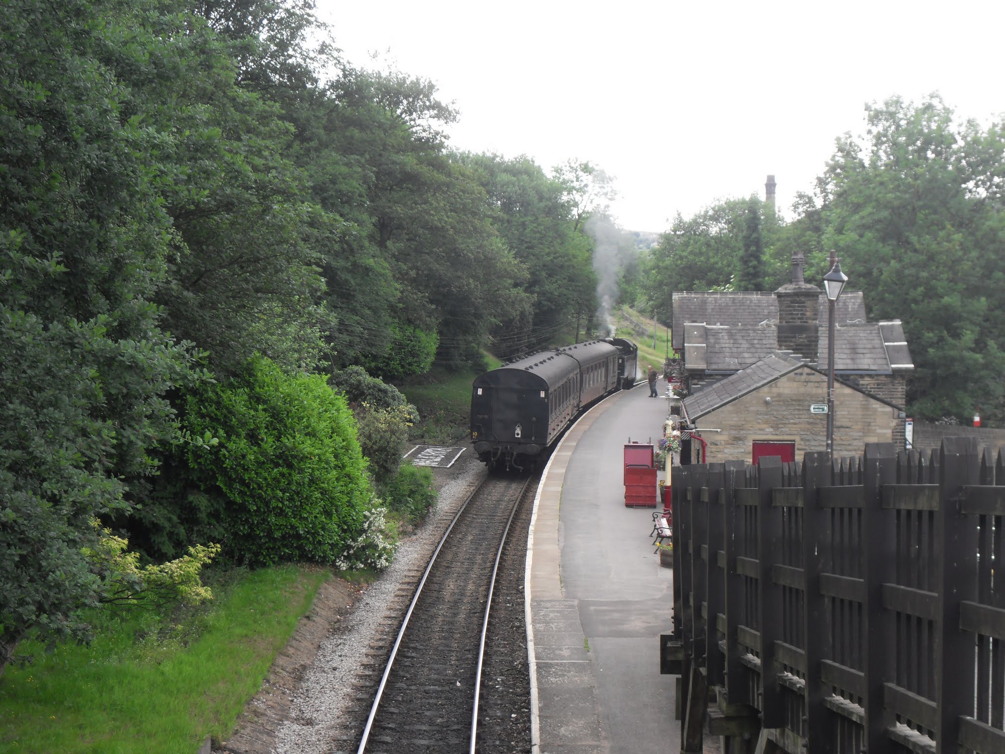 Steam train at Haworth Station