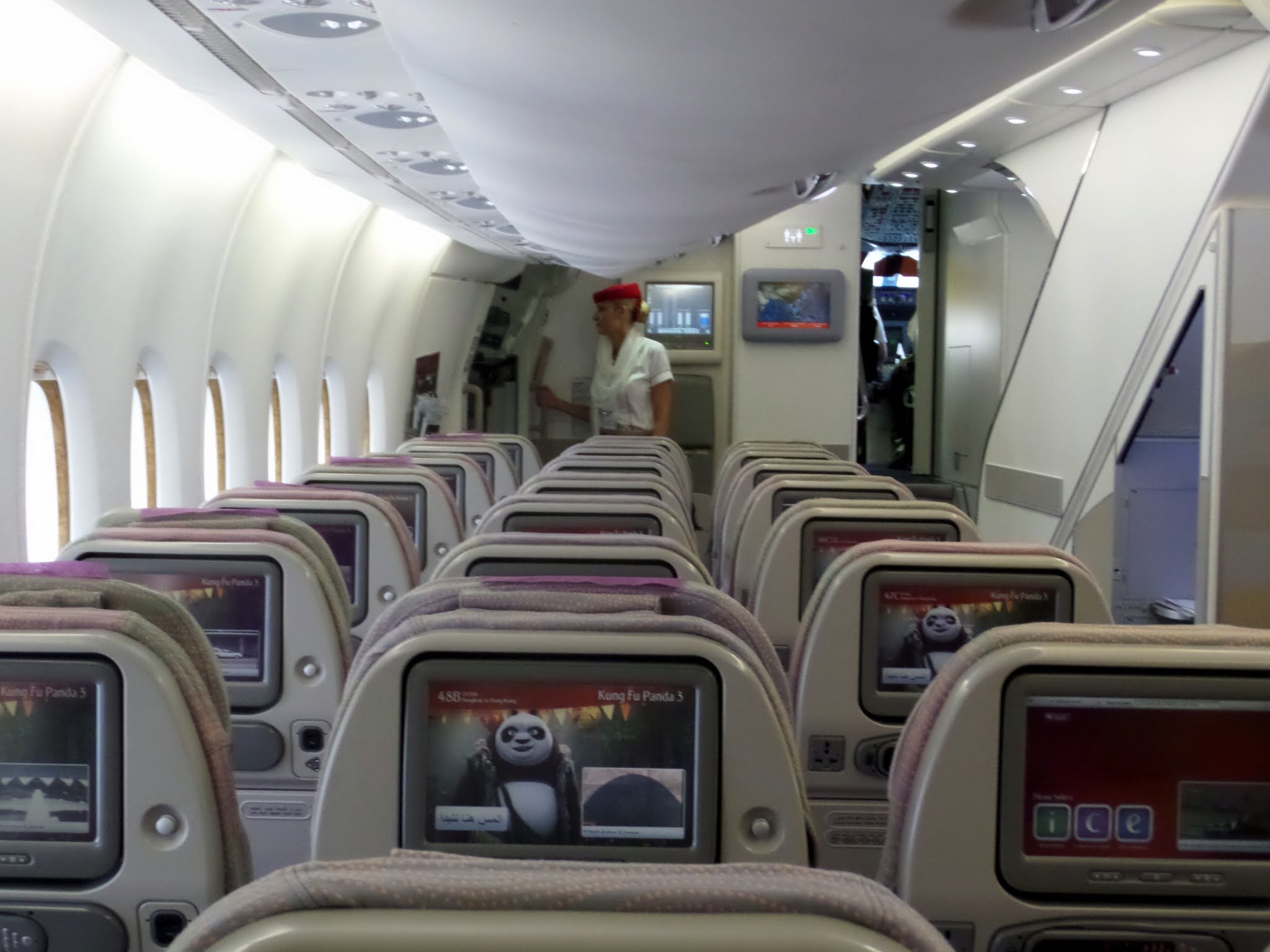 Emirates A380 flight from Bangkok to Hong Kong