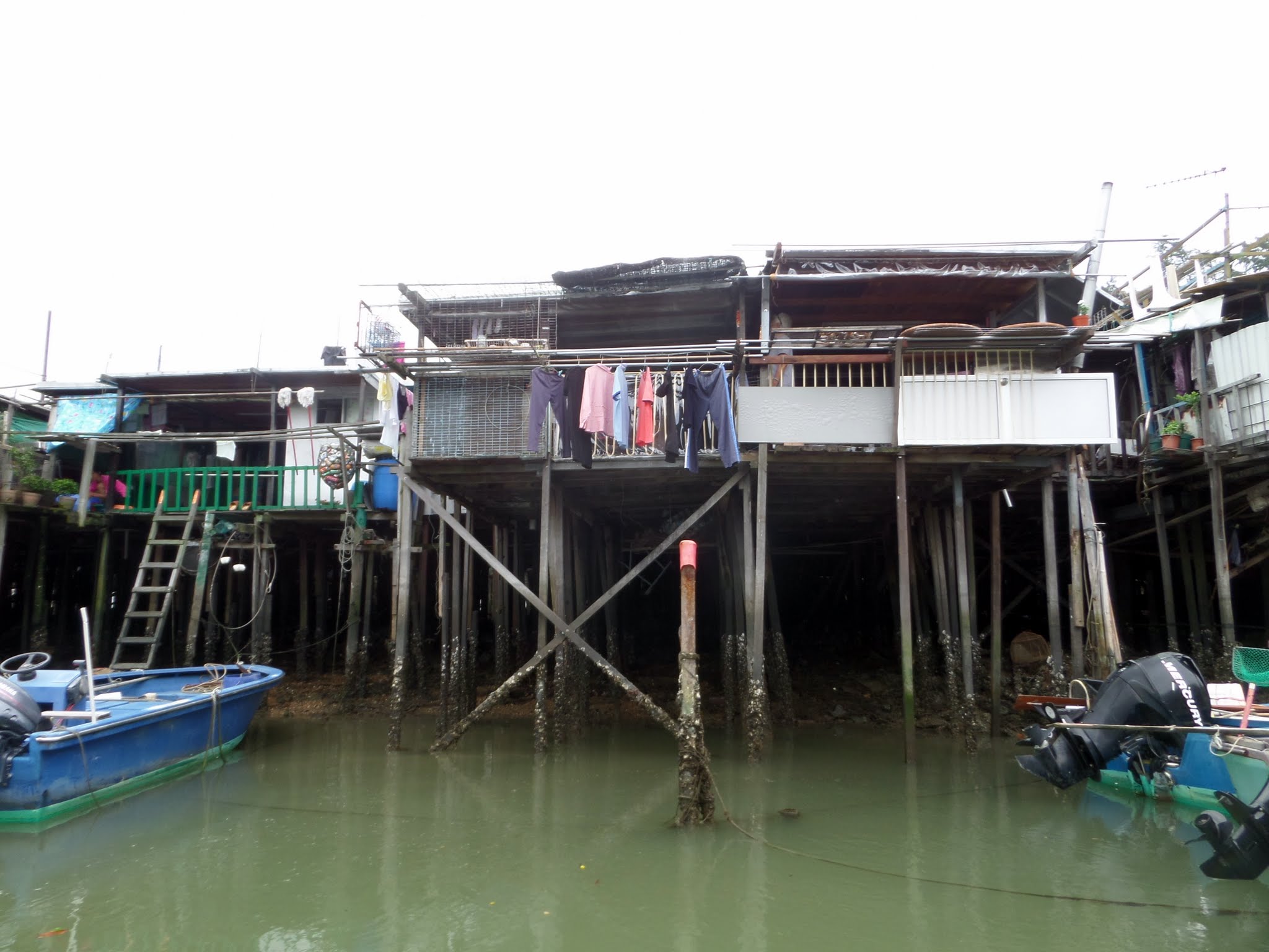 Houses built on stilts in Tai O Village, Hong Kong 