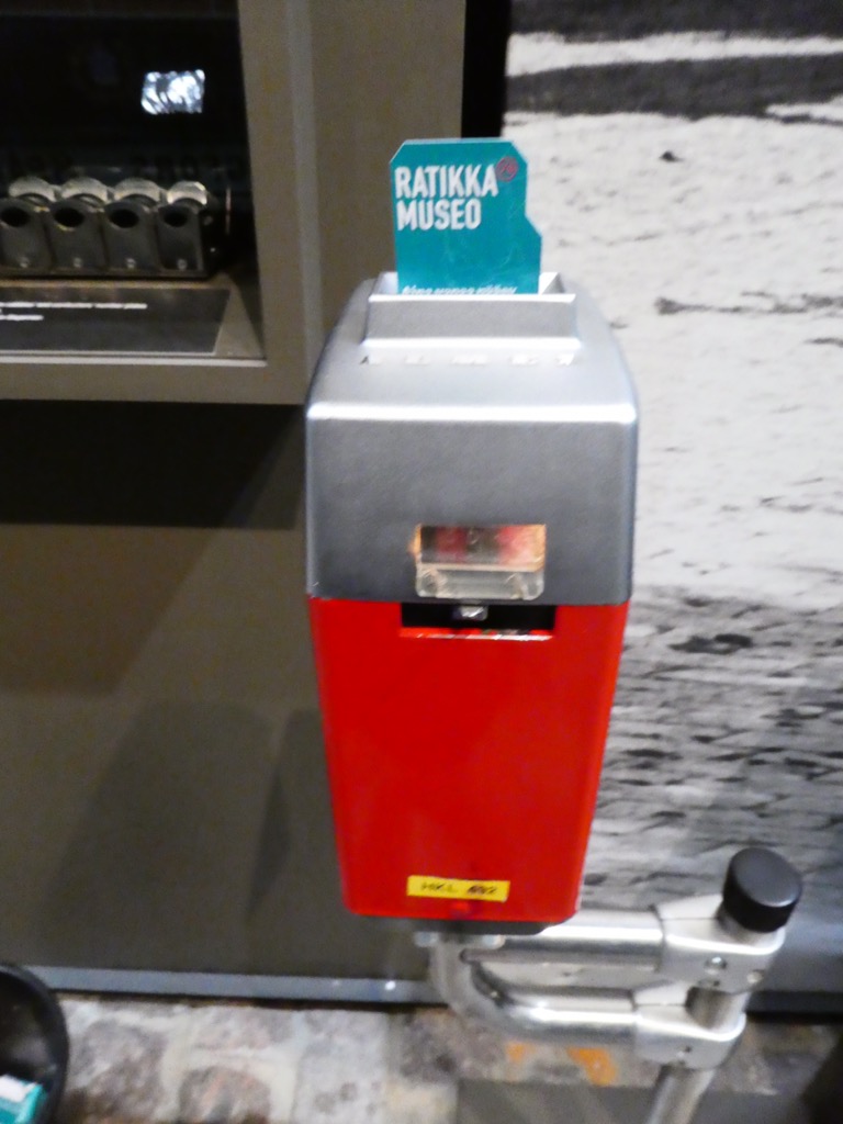 Old style ticket validator at the Helsinki Tram Museum 