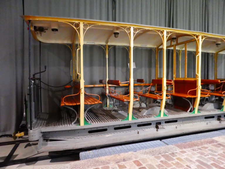 Open sided tram carriage at the Helsinki Tram Museum 