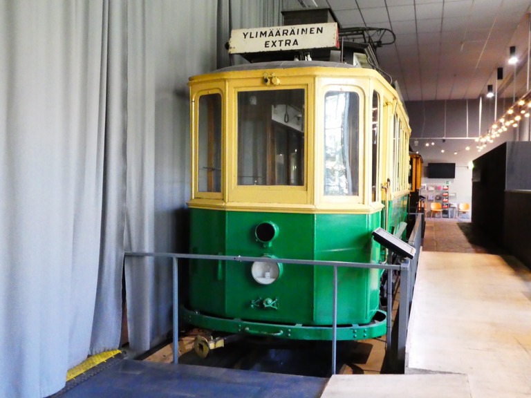 Historic trams at Helsinki Tram Museum 