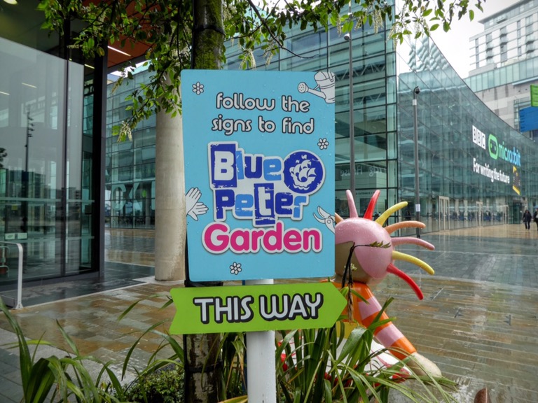 Blue Peter Garden sign, Media CityUK Salford Quays