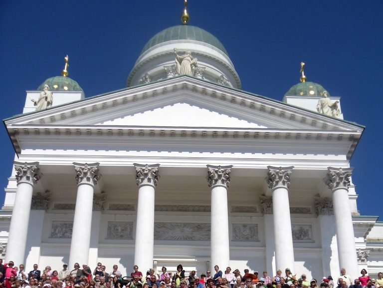 Crowd in Senate Square, Helsinki