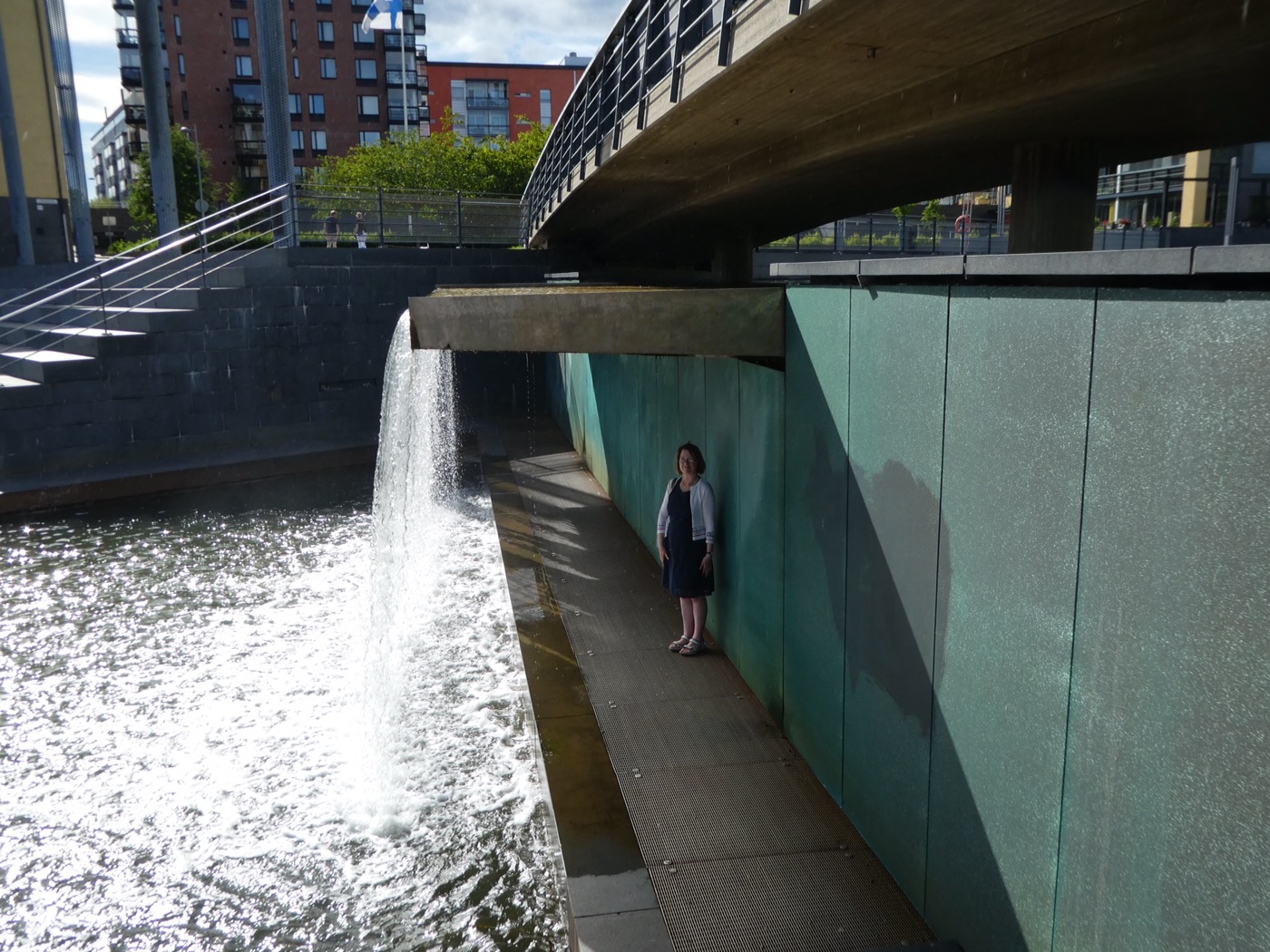 Waterfall feature at Vuosaari, Helsinki 