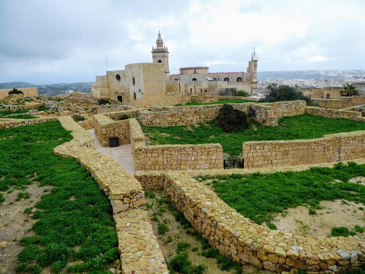 The Roman Walls of The Citadel, Gozo, Malta 