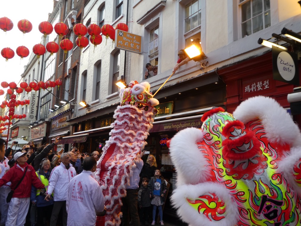 Lion dancers Chinese New Year London 