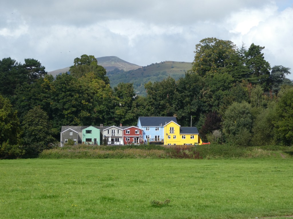 Colourful cottages in Abergavenny