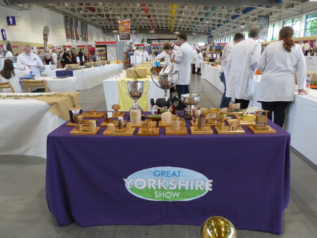 Cheese judging trophies at the Great Yorkshire Show 2022