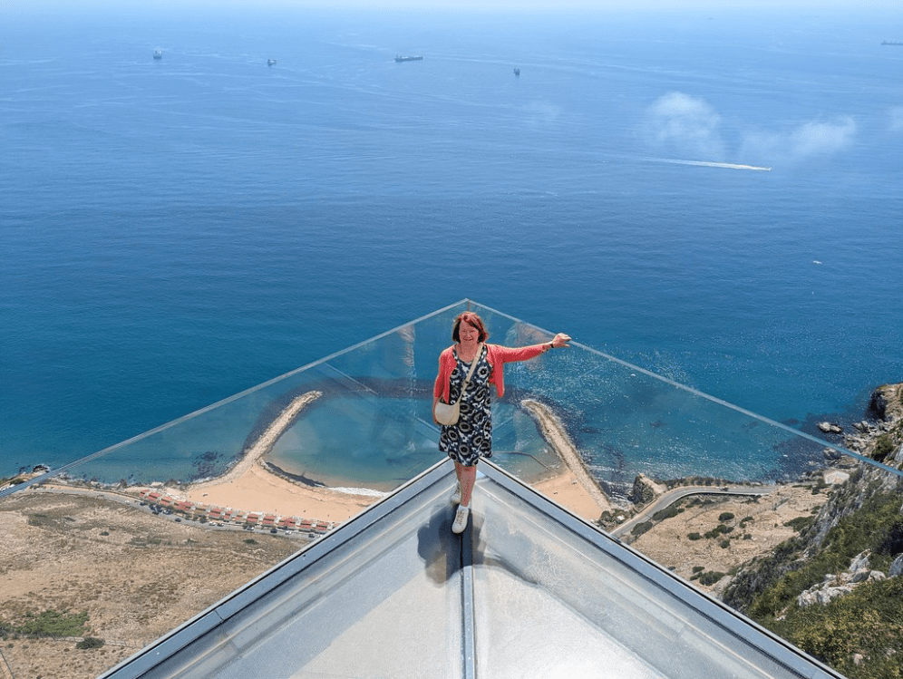 On the Skywalk of the Upper Rock Reserve, Gibraltar