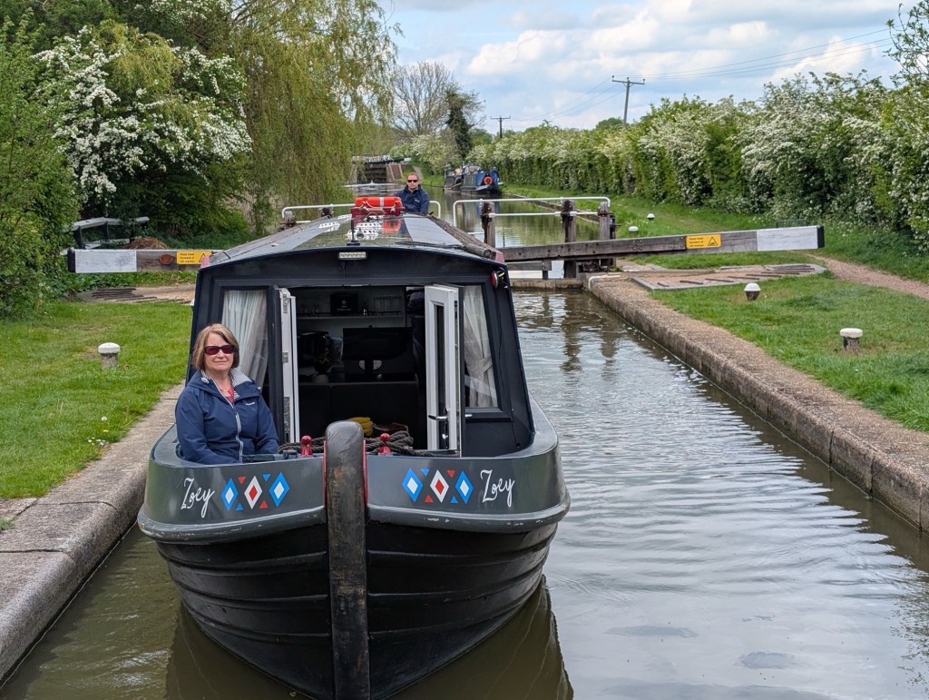 Black Prince narrowboat in a lock on the Grand Union Canal